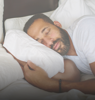 Man sleeping soundly on his side